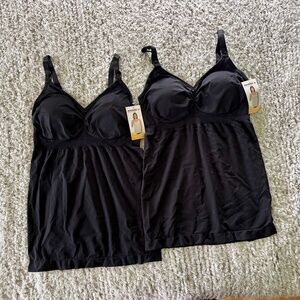 Medela Nursing Pregnancy Cami Tank Black - Lot of 2 - Size Large NWT